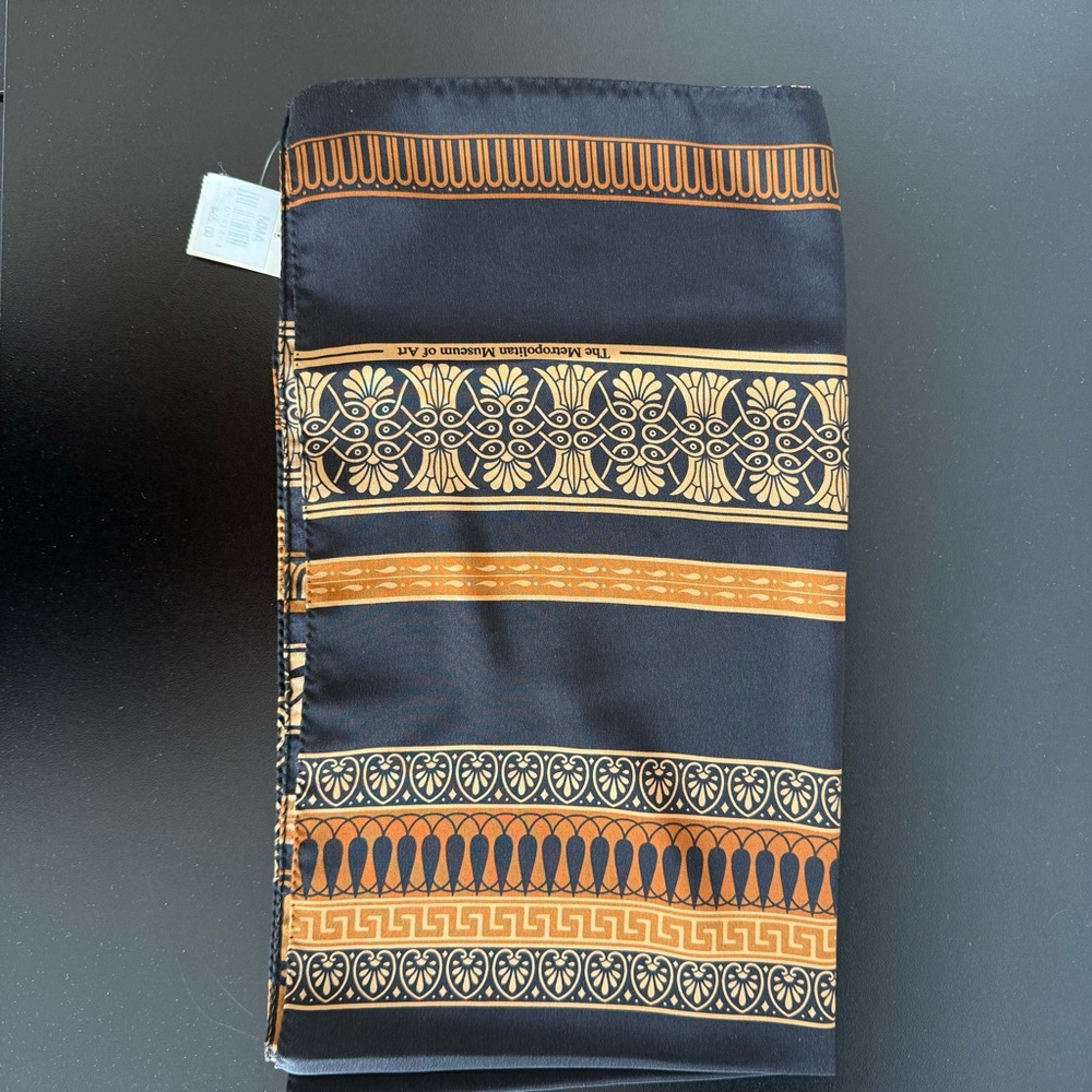 Chic Black and Gold Patterned Scarf